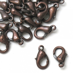Замочек лобстер медный 12х6мм, цена за 1шт.