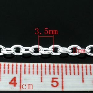 Цепочка посеребренная 3.5х2.5мм, цена за 10см.