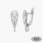 Швензы из серебра 925 пробы с чернением