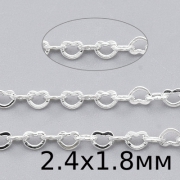 Цепочка посеребренная 2.4x1.8мм, цена за 10см.